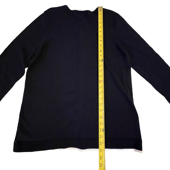 Kim Rogers Med Cotton Cardigan Sweater Button Front Scoop Neck Blue White NWT - Picture 7 of 14